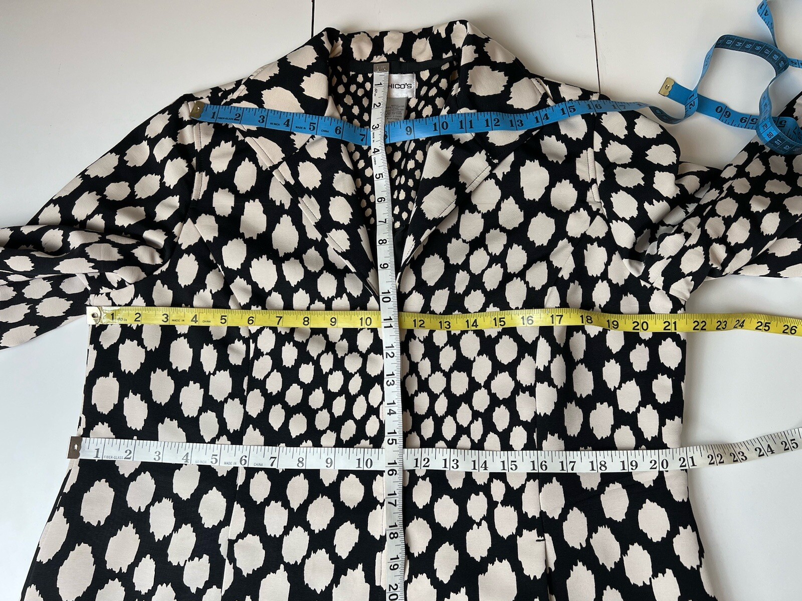 Chico's Black Beige Patterned Spotted Dots Jacket… - image 10