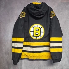 Vintage 90s Apex One NHL Boston Bruins Jacket Winter Parka Coat Mens XL