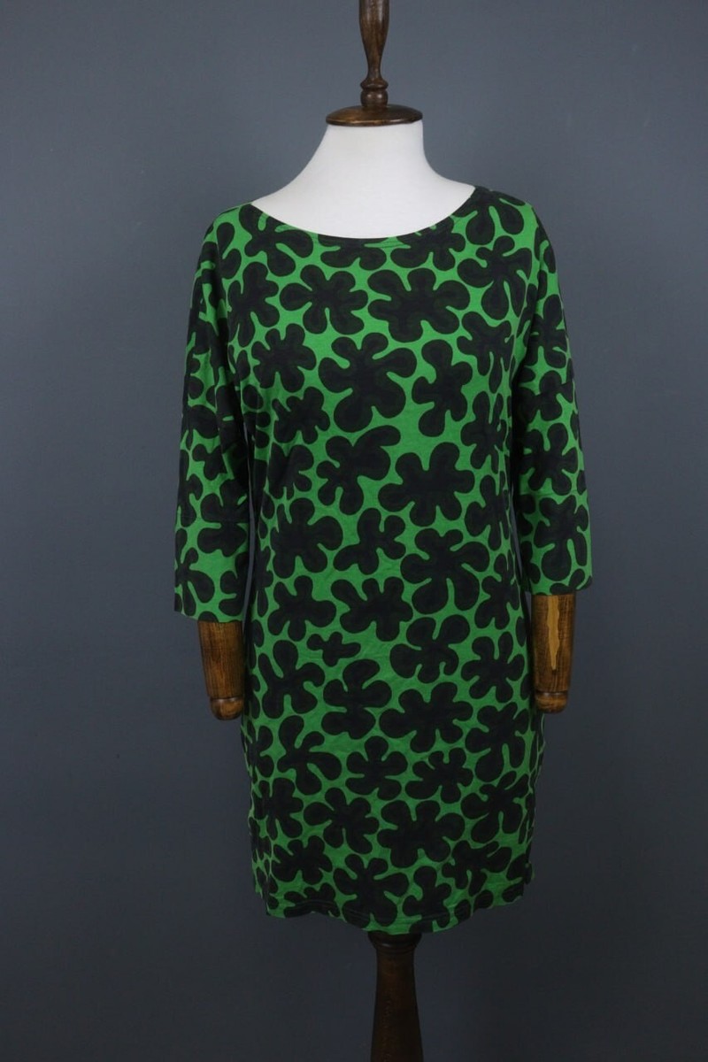marimekko green dress Rare Vintage Marimekko 'Melooni' Dot Print Wrap Halter Dress – Muse main image 1