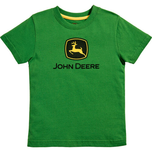John Deere Logo Themed 100% Cotton T-Shirt/Tee Kids/Childrens Size 6 Green - Picture 1 of 2