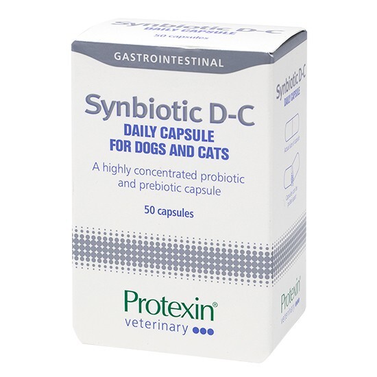 Protexin Synbiotic D-C 200mg Probiotic and Prebiotic for Cats/Dogs 50 Capsules