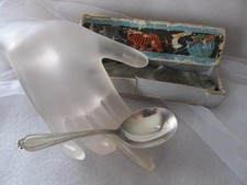 Antique George K.Webster Silver Company Sterling Silver Baby Spoon Original Box
