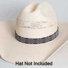 Handmade Beaded Hatband Tribal Southwestern Native-Style Cow Rodeo Hat Band