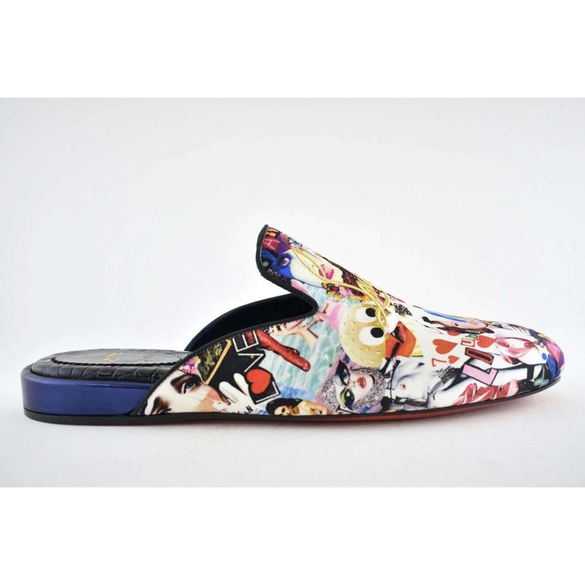 Christian Louboutin Mens Navy Coolito Flat Oh Xtian Backless Slide