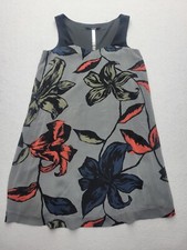 Kenzie Women's Dress Size XS Grey Tent Sleeveless Short Floral Polyester Casual