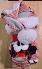 DISNEY MICKEY AND MINNIE MOUSE TRAVEL BLANKET AND SANTA HAT - 45" X 55" - NWT