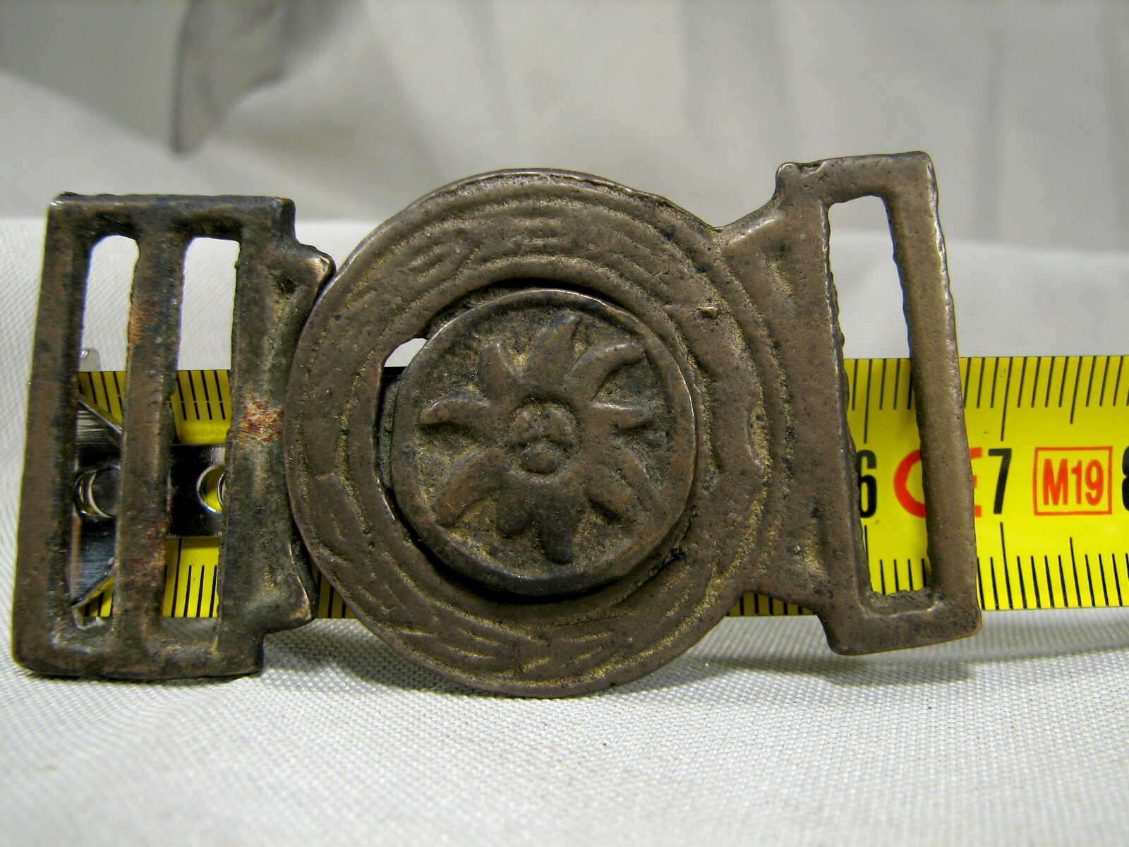 Vintage BELT BUCKLE Youth Hiking Union Member Cast Brass Edelweiss Flower eBay