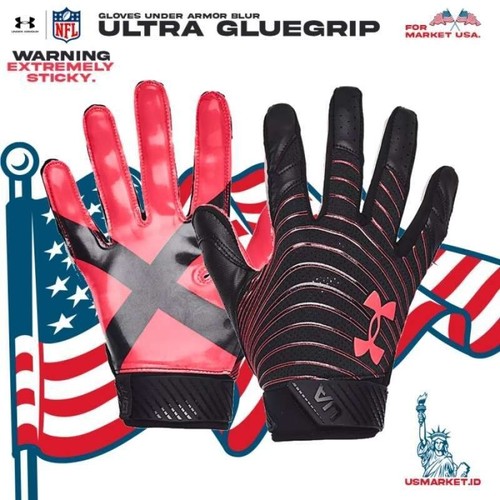 UNDER ARMOUR UA BLUR ULTRA GLUE GRIP FOOTBALL RECIEVER GLOVES BLACK MENS XXL BOX