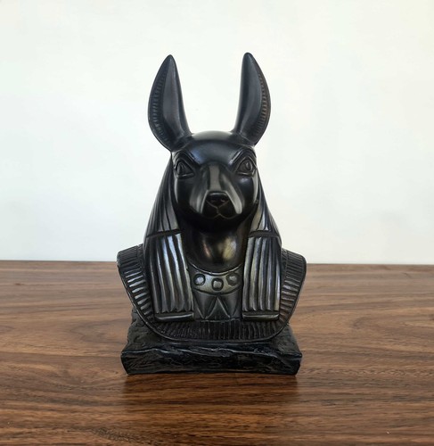 God Anubis Bust Sculpture in Stone- Handcrafted by Skilled Artisans - Picture 2 of 11