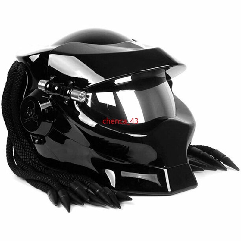 alien motorcycle helmet for sale Alien vs. Predator Full Face Motorcycle Helmet Laser Light Revealable Len  Helmet