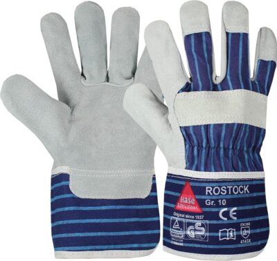 Hase 212150 Rostock Arbeitshandschuhe Rindspaltleder Handschuhe Leder Gr 7-12