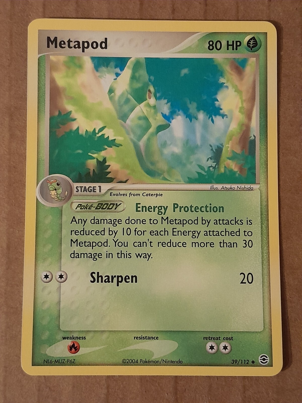 Pokemon Metapod 39/112 Fire Red Leaf Green NM-MT See Pictures
