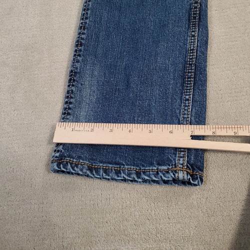 Wrangler Retro Jeans Mens 32x36 Blue Slim Straight Leg Faded Dark Wash Western - Picture 6 of 10