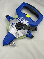 Kobalt 100 Foot Open Reel Fiberglass Tape Measure Durable Blue #0412115