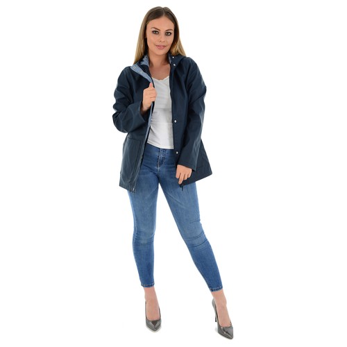 LADIES RAINCOAT WOMENS WATERPROOF FESTIVAL HOODED COAT PARKA RUBBERISED JACKET - Picture 20 of 33