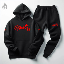 Men's Black Hoodie Sweatshirt Joggers 2pc Sweatsuit To Match Air Jordan 13 Bred