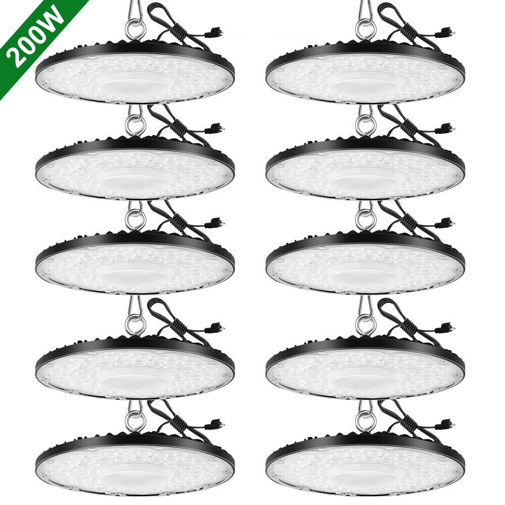 200W Super Bright Warehouse LED UFO High Bay Lights Factory Shop Light Lamp