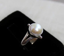 Pearl Gemstone Handmade Solid 925 Sterling Silver Stylish Ring All Size SR1203