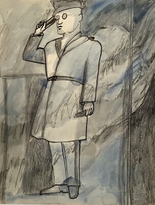 EDITH ISSAC ROSE 1929-2018 NEW YORK CITY SURREAL MODERNIST PORTRAIT PAINTING