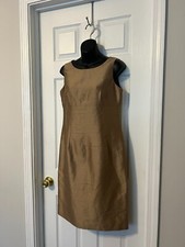 KASPER KHAKI COLORED SLEEVELESS LIGHTWEIGHT SHEATH DRESS SZ 6