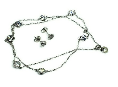 CZ By Kenneth Jay Lane Rhodium Cubic 
