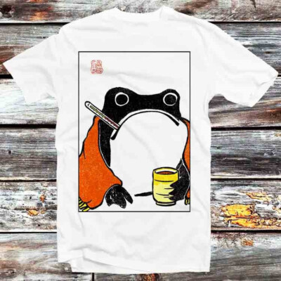T-Shirt Unimpressed Sick Frog Matsumoto Hoji Japanese Get Well Soon Toad B1386