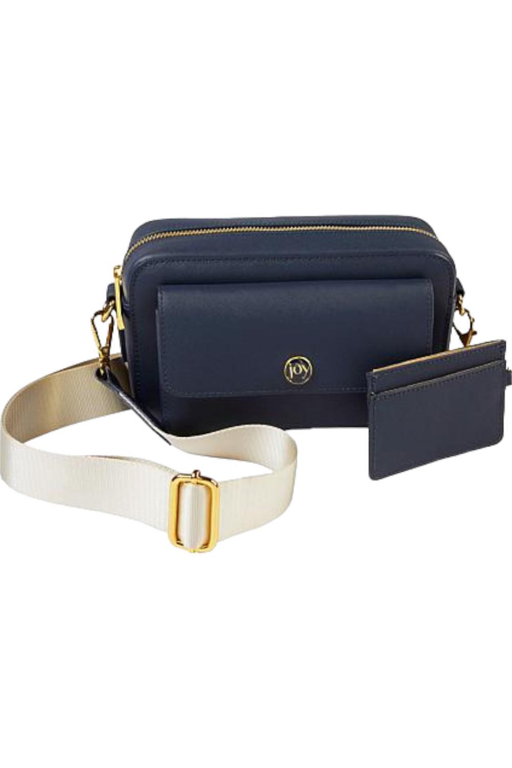 Сумка для фотоаппарата Joy Clean - Chic из сафьяновой кожи через плечо темно-синего цвета