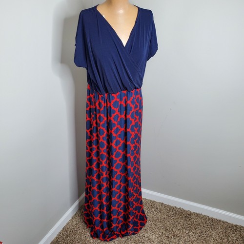 Red Geometric Maxi Dress 