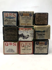 Lot of 9 Blues Jazz Hymns Marches Variety Piano Rolls with Original QRS Boxes