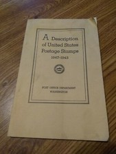 POST OFFICE DEPT. CIRCA 1943 DESCRIPTION OF US STAMPS BOOK 1847-1943