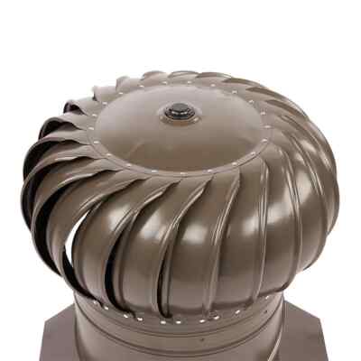 Wind Turbine Roof Vent Weathered Wood Galvanized Dual Bearing 12 In. Master Flow