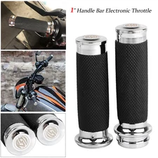 1" Electronic Throttle Hand Grips Handlebar For Harley Road King Street Glide US