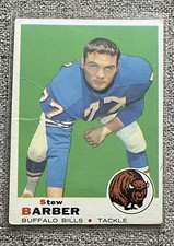 1969 Topps Football #242 Stew Barber low grade (crease) Buffalo Bills