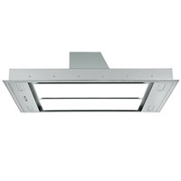 Cookology CEI110WGP 110cm White Glass Ceiling Island Cooker Hood & Remote