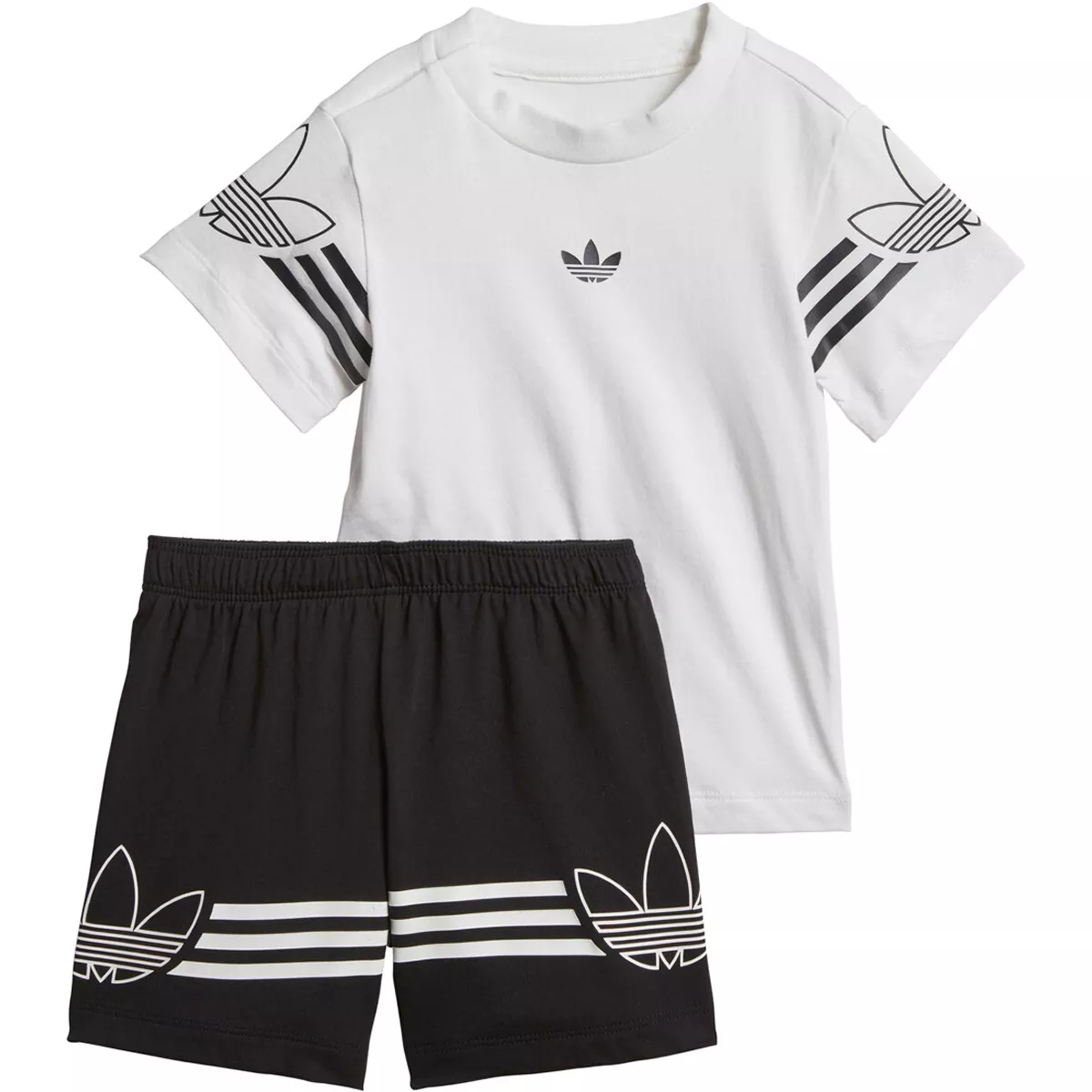 Adidas Infant Toddler Originals Outline Tee Shorts Set White