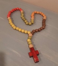 Rosary Child Wood Bead My First Rosary Soft Colors Kids Baby Gift Crucifix