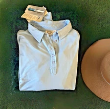 NEW  TAIL  SUN PROT. CoolMax Shirt POLO  Blue LARGE  Active Izod SPORTS Top⛳🏓