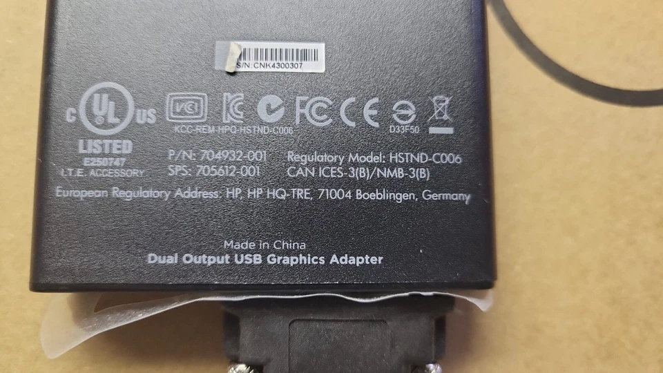 HP Dual Output USB Graphics Adapter DisplayLink Windows Chrome Mac DVI HDMI DP - Image 2 of 4