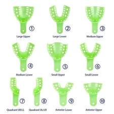 JMU Dental Impression Trays Perforated Plastic Multiple(Choose Size &Qty) 12/Bag
