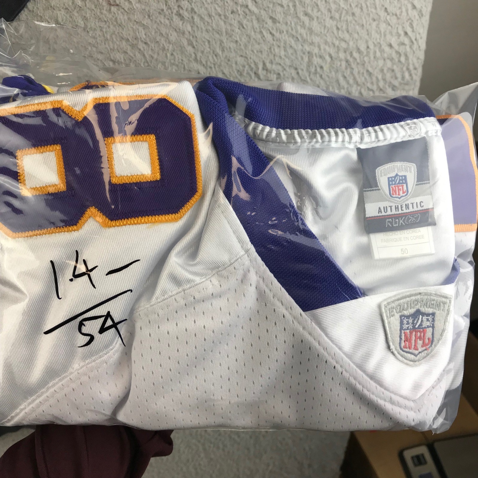 Reebok NFL Minnesota Vikings Adrian Peterson Jersey 28 White Purple Mens 50 thumbnail 11