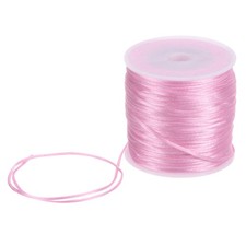 1.5mm Nylon Satin Cord 60 Yards Bracelet String Beading Thread, Pink