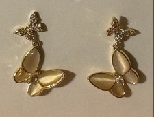Double Butterfly Dangle Earrings