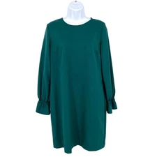 Banana Republic Factory Green Long Sleeve Mini Shift Dress Size 6