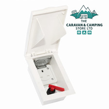 240V White External 13A Socket Box & Isolator Switch TND Caravan Motorhome PO144