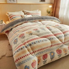 Bohemian Style Thick Warm Winter Blankets Bed King Queen Size Snowflake Velvet