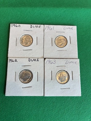 1960, 1961, 1962, & 1963  US Silver BU Proof like Roosevelt Dimes