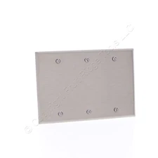Cooper ANTIMICROBIAL 3-Gang Stainless Steel Blank Cover Wall Plate AH93153AM