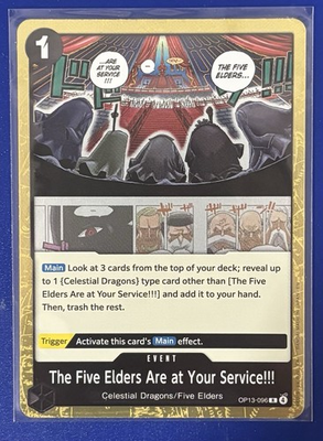 #ad #ad The Five Elders Are at Your Service OP13 096 R Carrying On His Will Foil $1.65