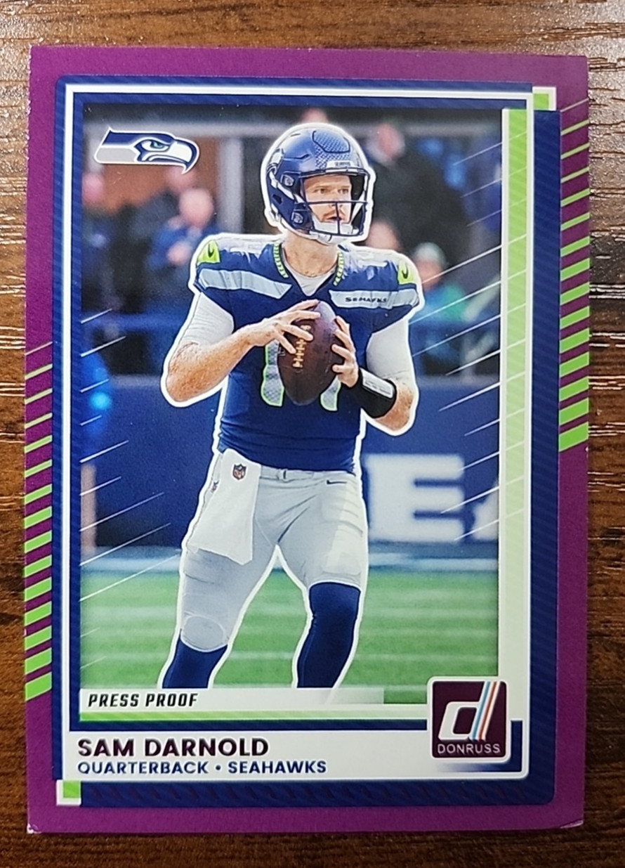 2025 Panini Donruss - Sam Darnold #278 Purple Press Proof. Seattle Seahawks N231