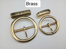 Solid Brass ROUND Belt Buckle  40mm - 50mm   1.5" - 2"  + LOOP IF NEEDED